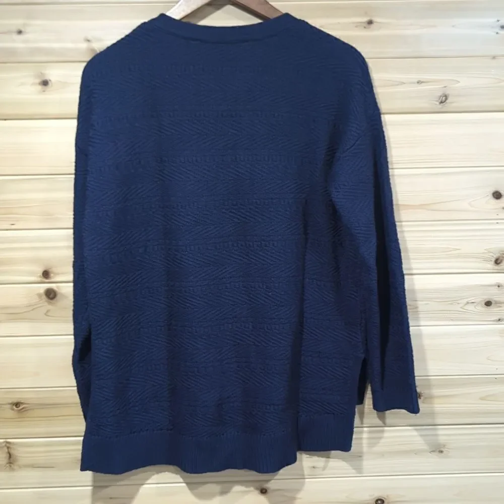 Athleta Womens Sweater Small Blue‎ Sunset Lace Up 596425